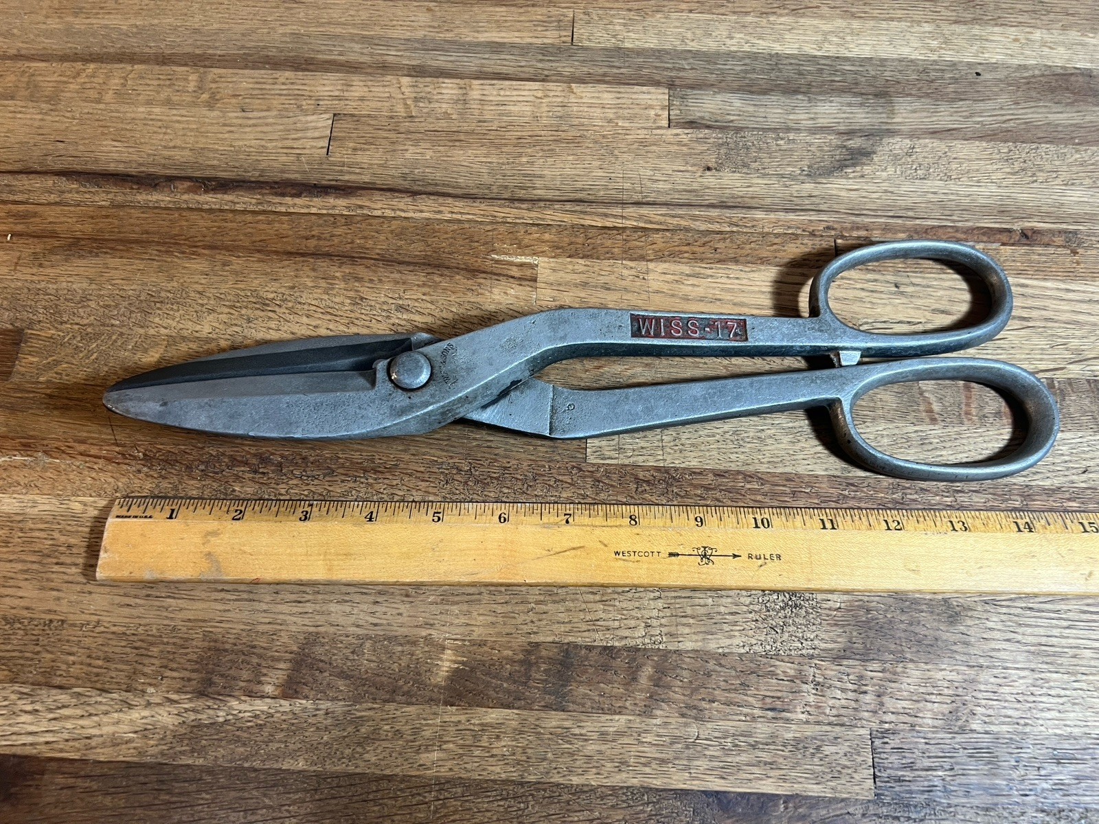 Vintage J. Wiss & Sons WISS 17 Shears Tin Snips Tool 15″
