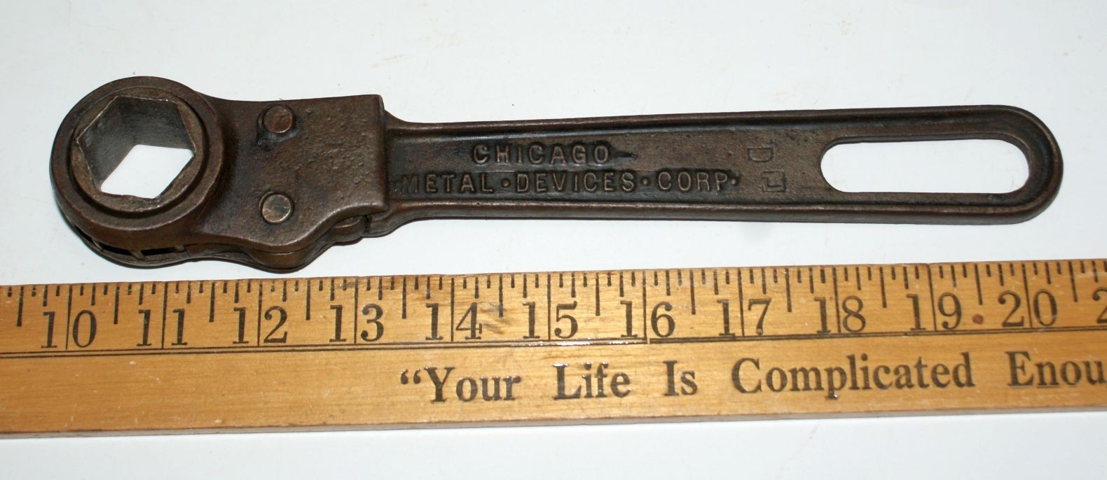 Old Antique CHICAGO METAL DEVICES 1914 Wright Patent Ratchet Wrench Tool