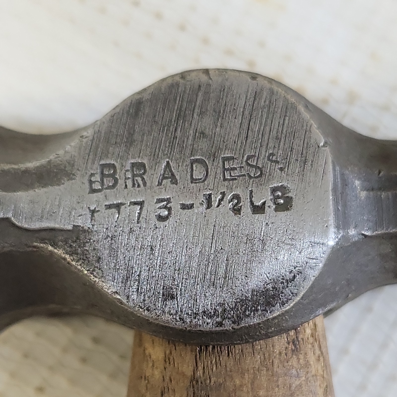 Vintage BRADES (Ref: 1773) 1/2 Lb Ball Pein Hammer Tool. Engineer. Quality. VGC.