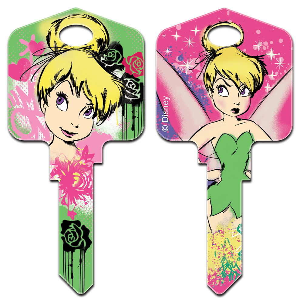 DISNEY PIXAR STENCIL TINK House Key Blank for Kwikset KW1 KW10 KW11