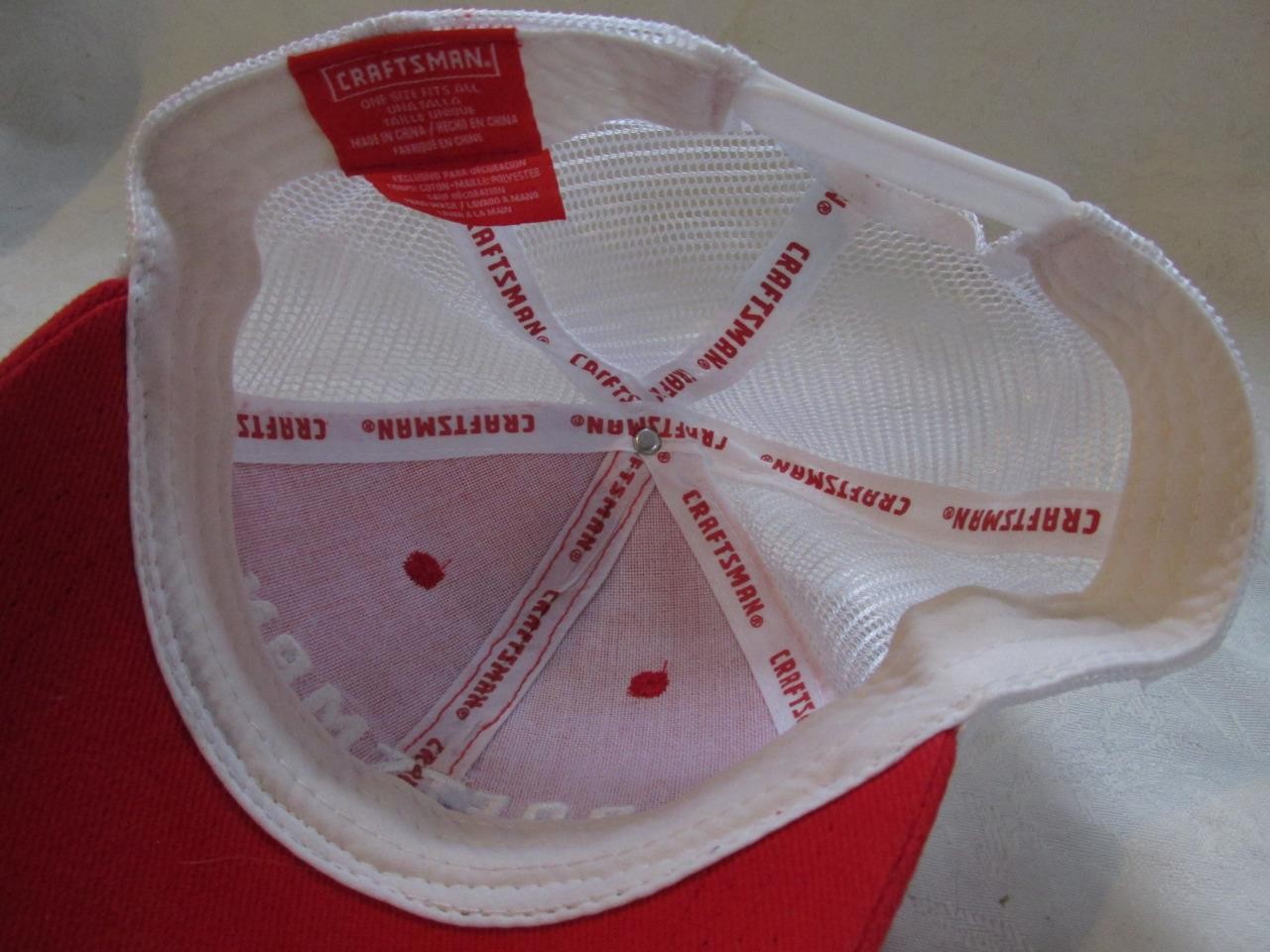 Vintage Craftsman Tools Trucker Hat – Red Cotton/White Poly Mesh – 1 Size – EXC!