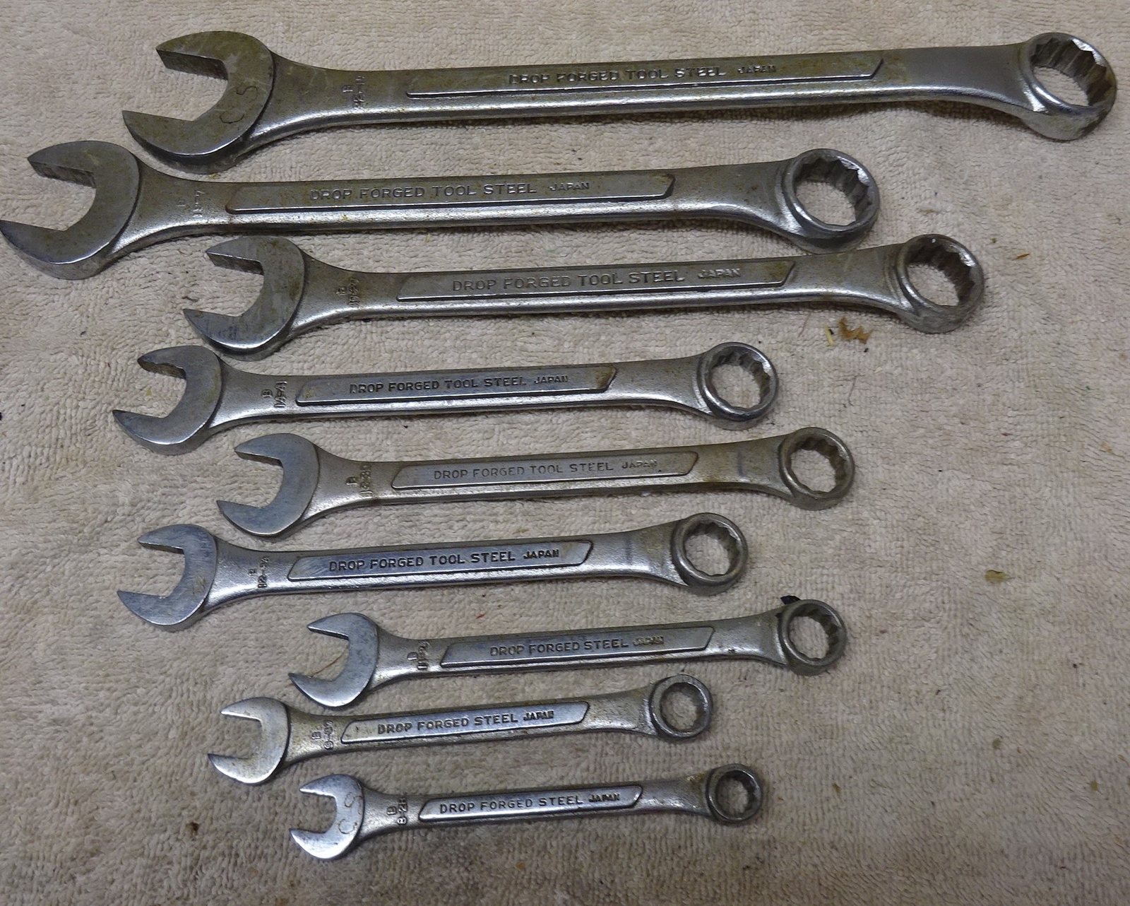 * Vintage- TRUECRAFT Combination WRENCH SET – 9 DIFF – METRIC – 8 – 22mm – JAPAN
