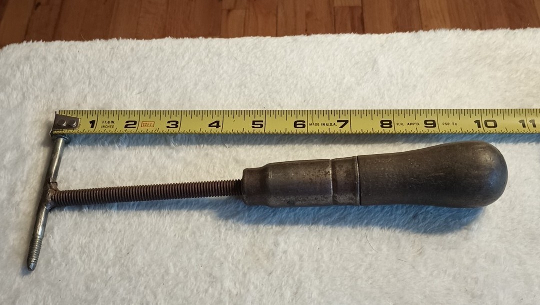 VINTAGE CUSTOM HOME MADE HAMMER WITH LUTZ TOOL WOODEN HANDLE