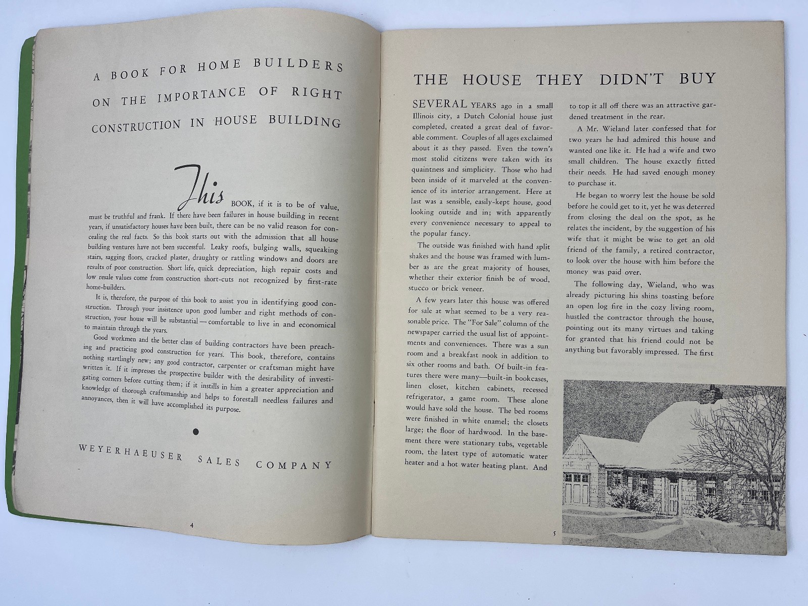 1937 The High Cost of Cheap Construction Weyerhaeuser Illustrated Oswego Co.