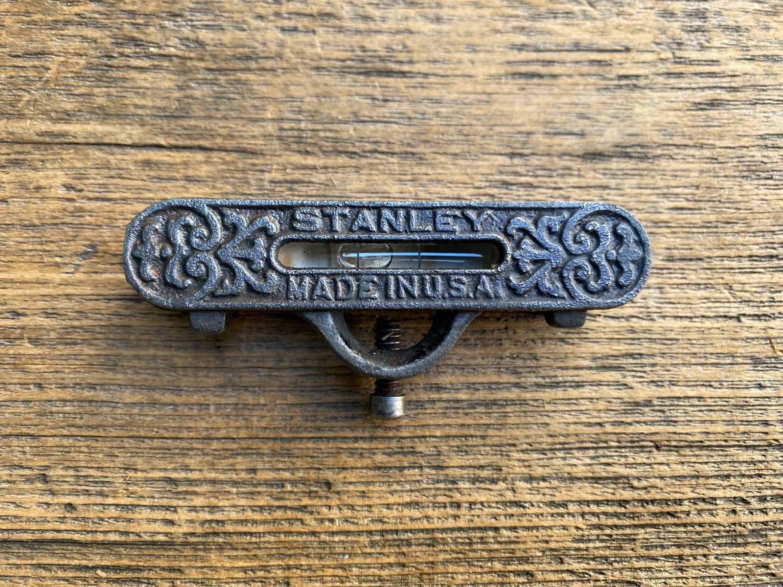Vintage Stanley Pocket/Line Level-Cast Iron-Bubble String Level Made In USA