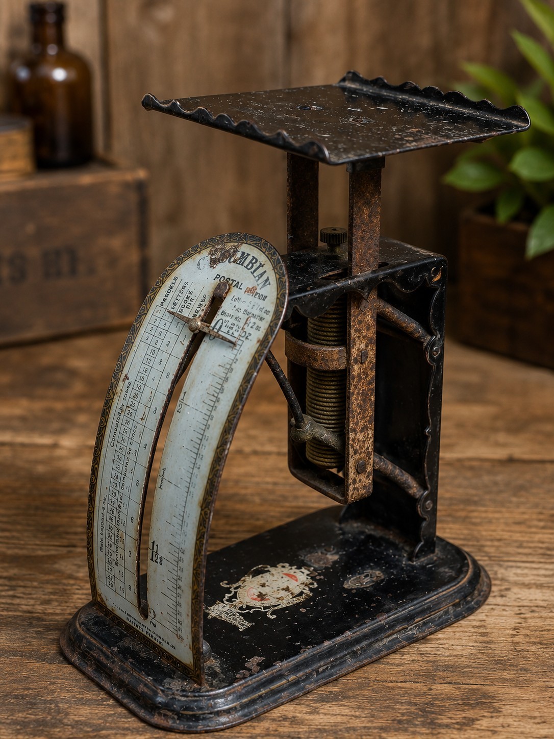 Vintage Columbian Letter Scale Patent Antique Countertop Postal Scale functional