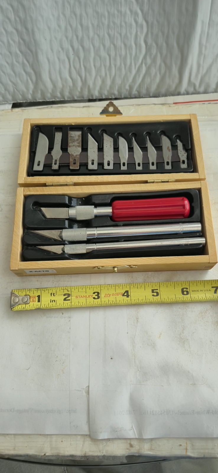 Vtg X-Acto Knife Set with Blades in Original Wood Box