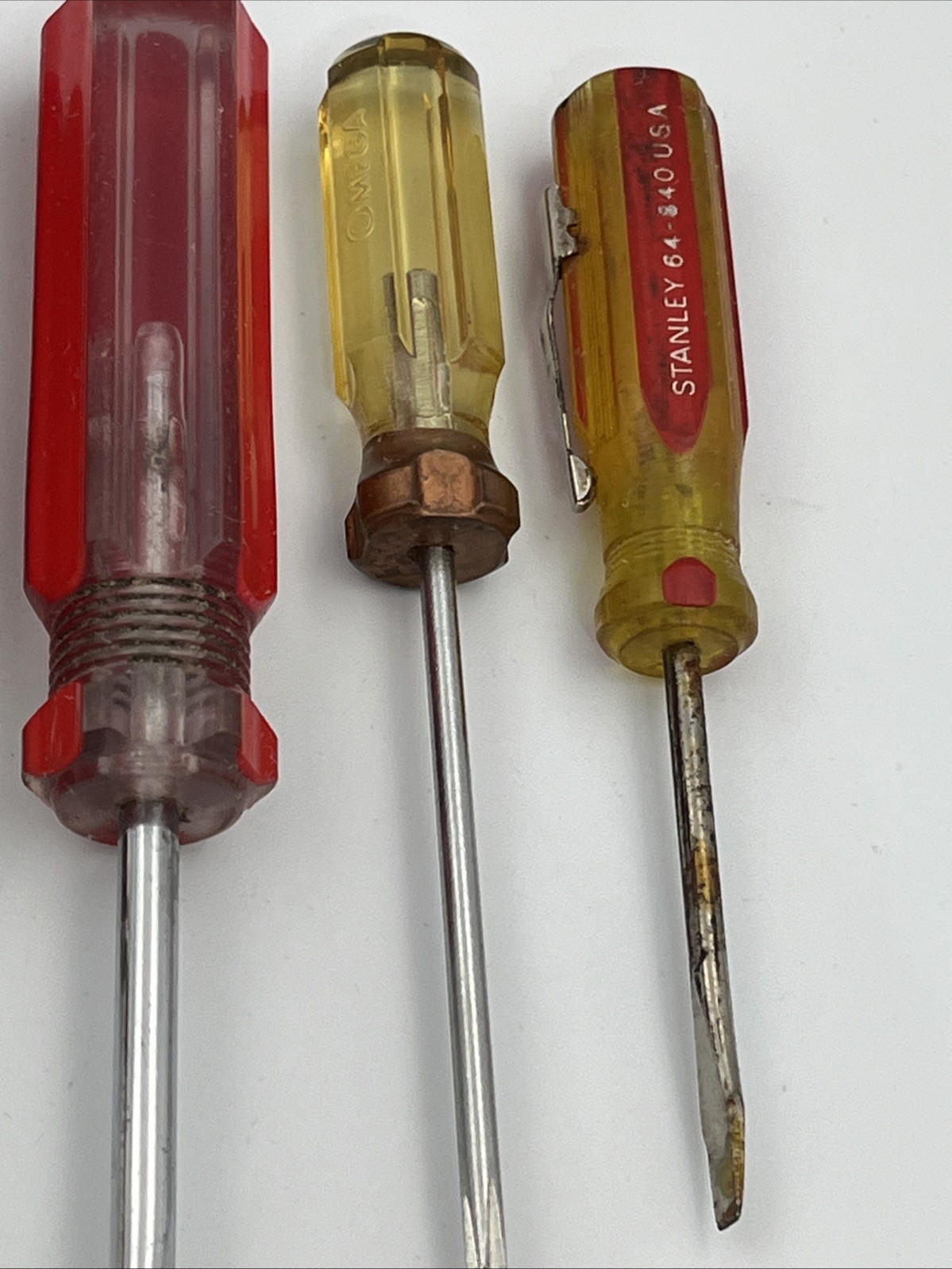 Vintage Lot Of 9 Screwdrivers Stanley Omega Unbranded 3 Phillips Head 6 Flathead