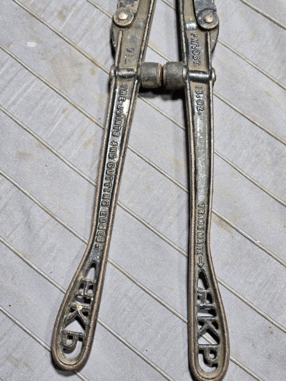 1909 Antique H K Porter, HKP Small Bolt Cutter, Boston, Mass, USA, Old Tool.