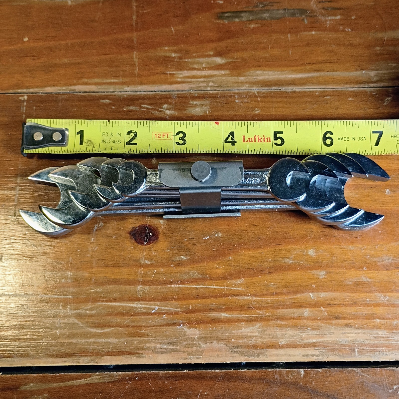 Set Of 5 Vintage Forged Select Steel In USA Indestro Wrenches In Clip