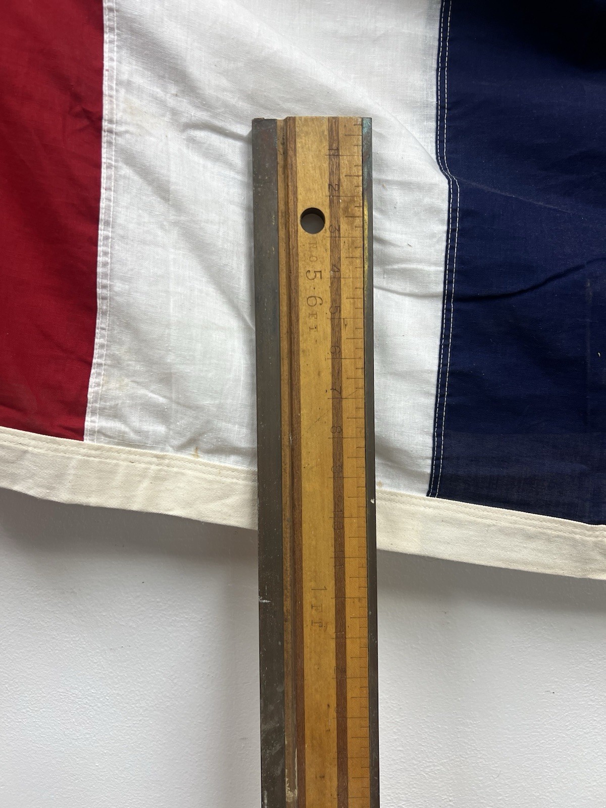 Vintage 6 FOOT WOOD RULE industrial wooden ruler measuring stick WARNER TOOLS 6′
