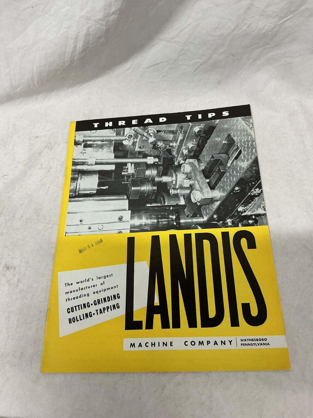 March 1958 Landis Machine Company Thread Tips Bulletin Brochure Pamphlet