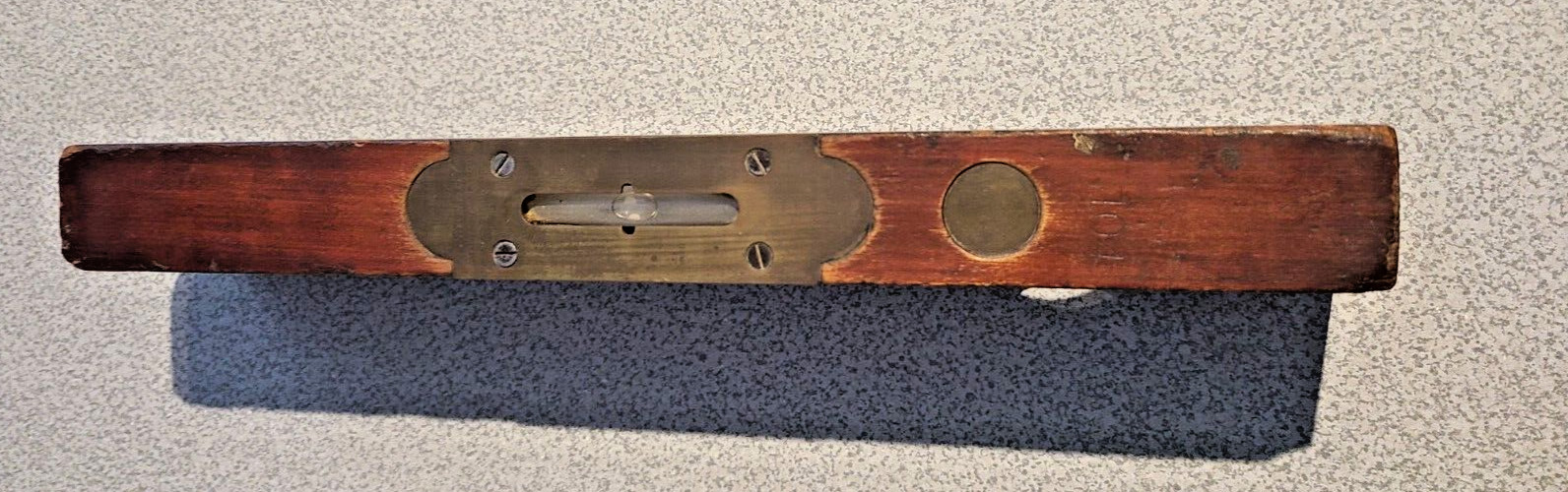 Antique tool wood 12 inches long level Stanley Rule Co Rosewood and Brass
