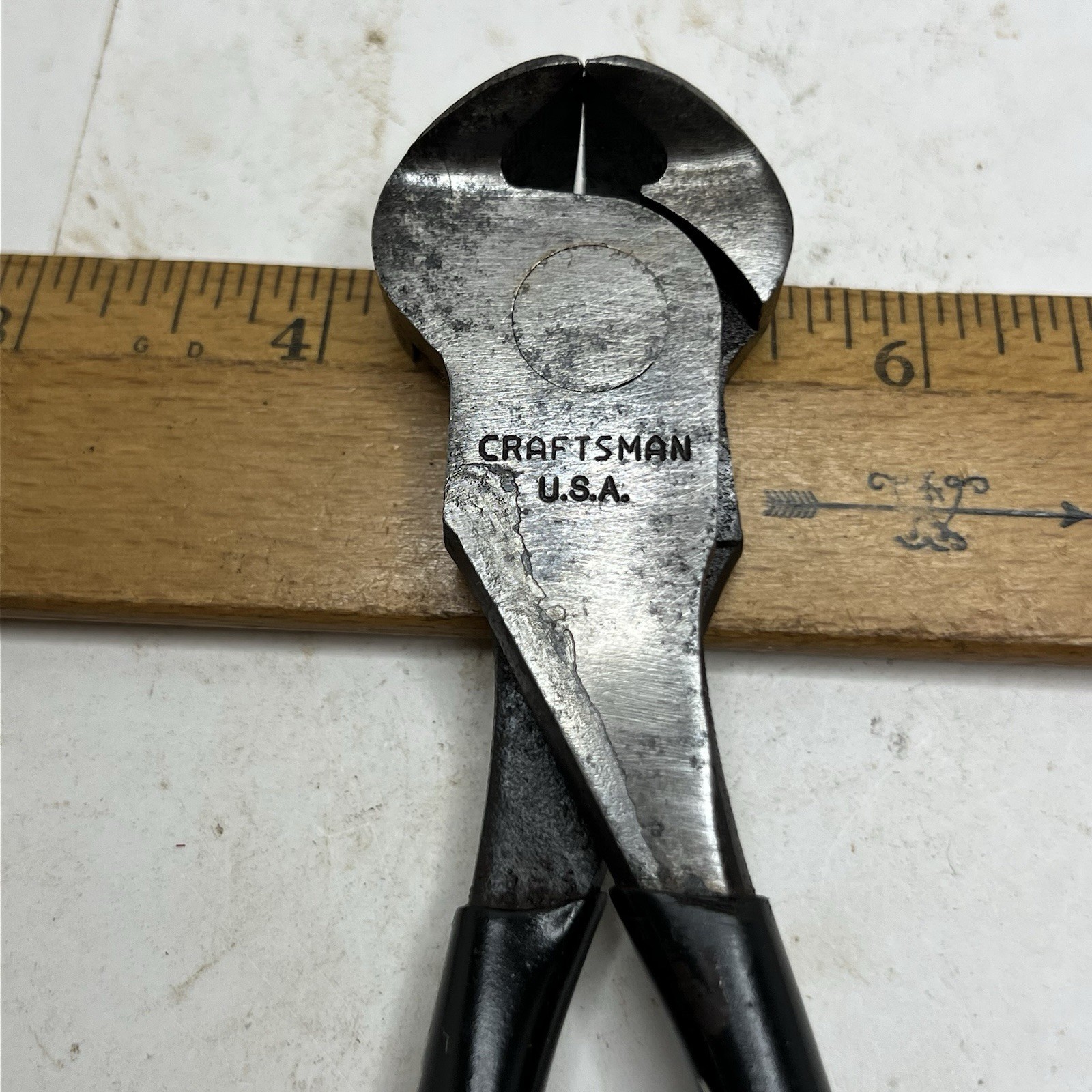 Vintage Craftsman C 6.5″inch End Nippers Cuttesr Black Vinyl Handles Made in USA