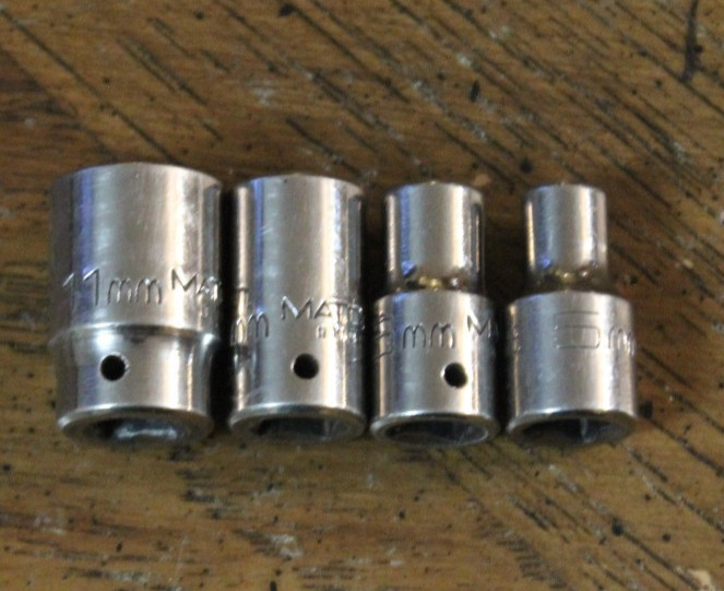 4 Matco Tool 1/4″ Drive 11 9 6 5mm Shallow 6 Point Sockets A11M6A A9M6 A6M6 A5M6