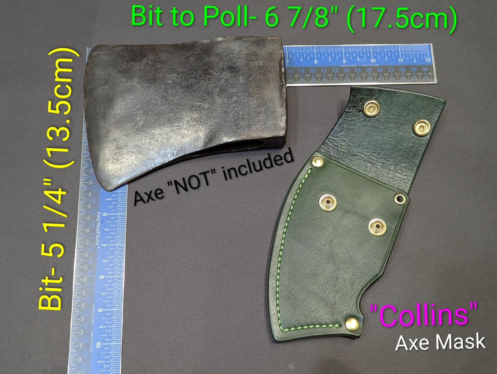 Collins Vintage Connecticut (Connie) Ax Handmade Leather Axe Mask “Only”Read Des