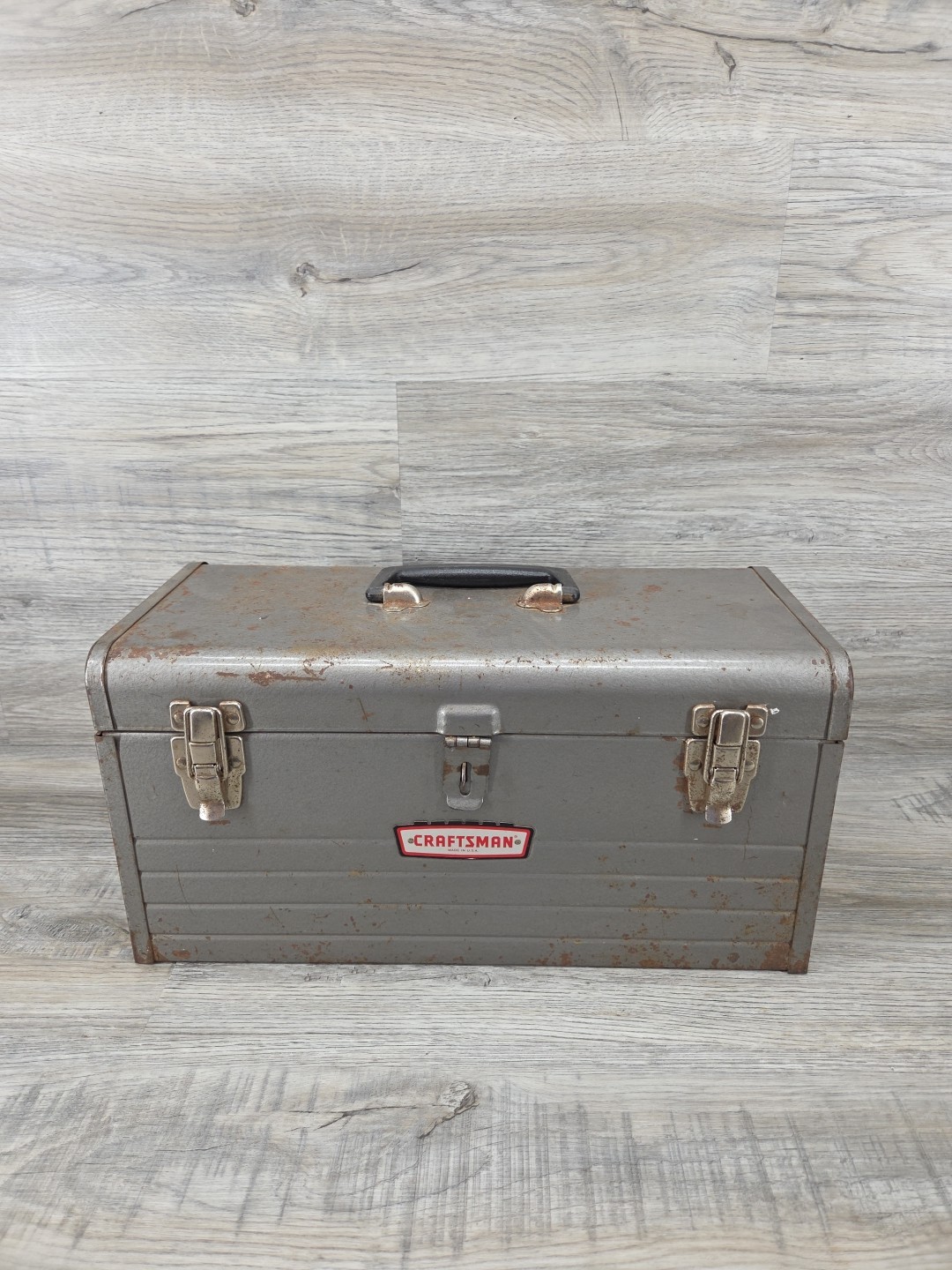 Vintage Craftsman 6500 Crown Logo Metal Tool Box 18″x8″x9″ USA