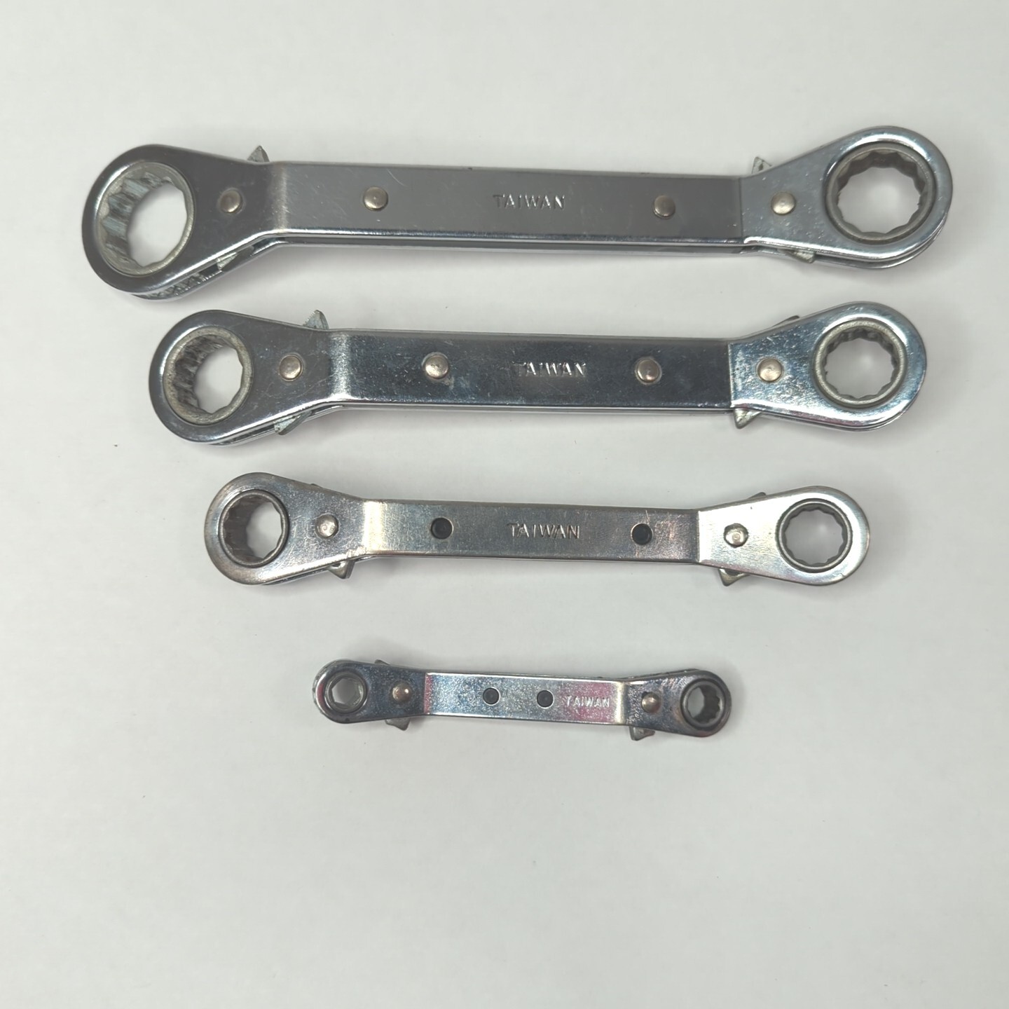 Vintage Allied 4 PC Offset Box End Standard Ratchet Wrench Set – Made in Taiwan