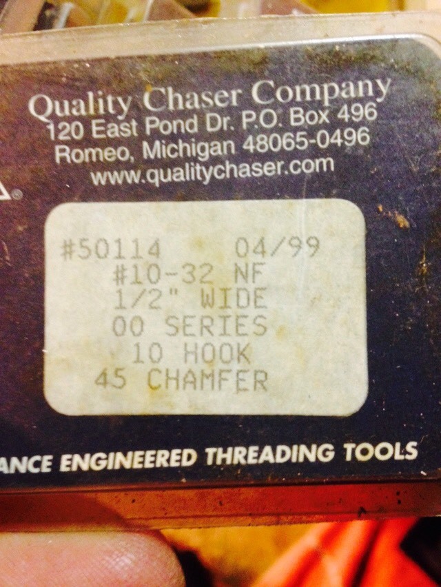 Quality Die Head Thread Chasers 1/2 Wide 00 Series 45 Chamfer Geometric Lot A7