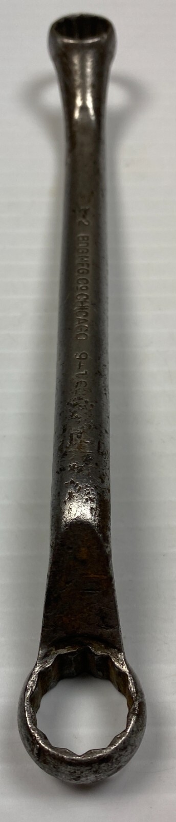 Vintage BOG MFG. Chicago No. 1618 – 1/2″ x 9/16″ Double Box End Wrench USA Tool