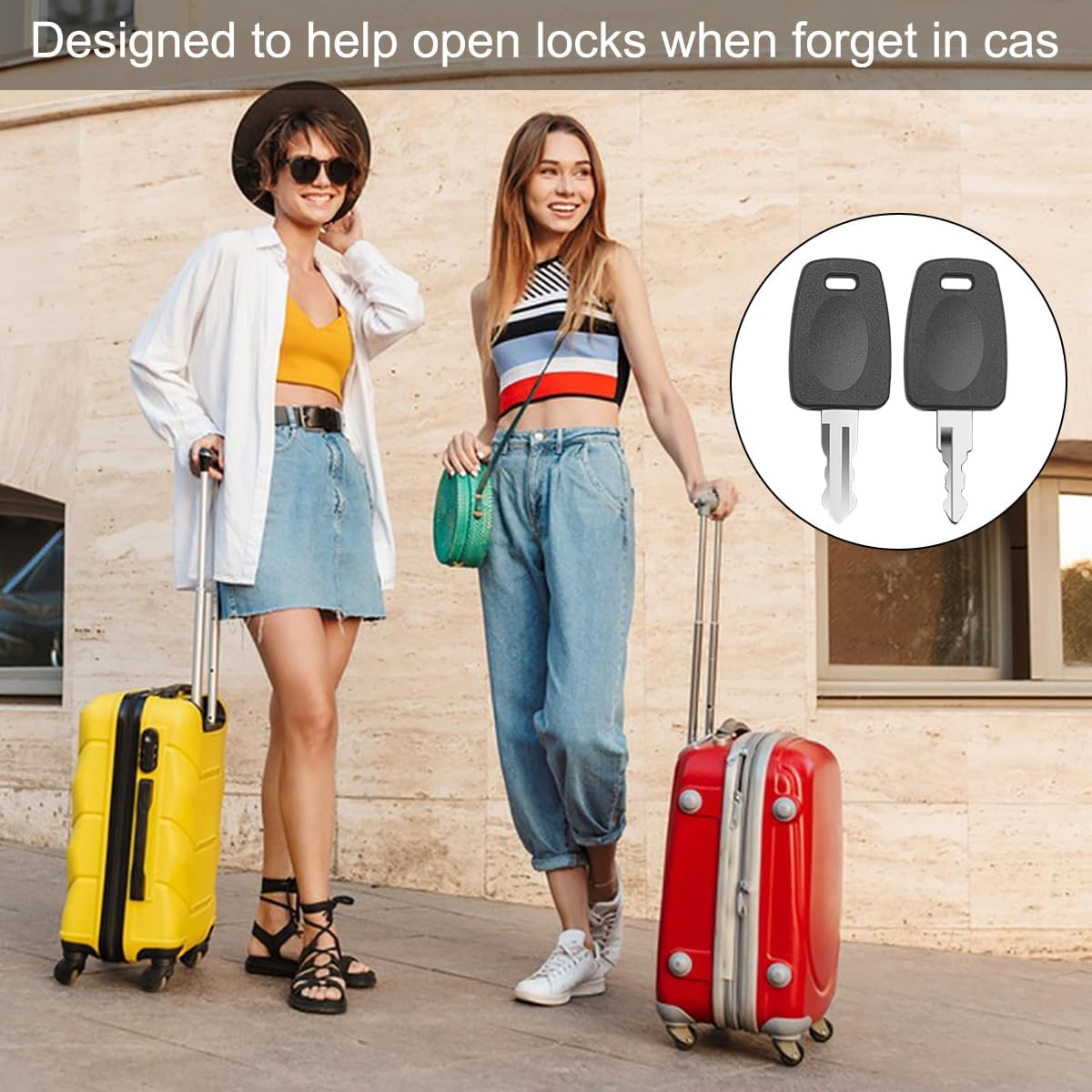 Key for TSA, 2 Pcs Keys for T-S-A 002 007 Master Luggage Lock Keys + 2 Pcs Key R