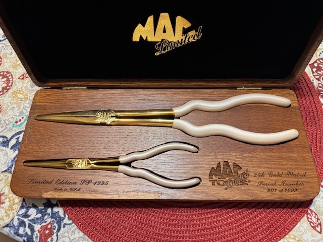 1995 Mac Tools Limited Edition 24k Gold Plated Needle Nose Pliers Set