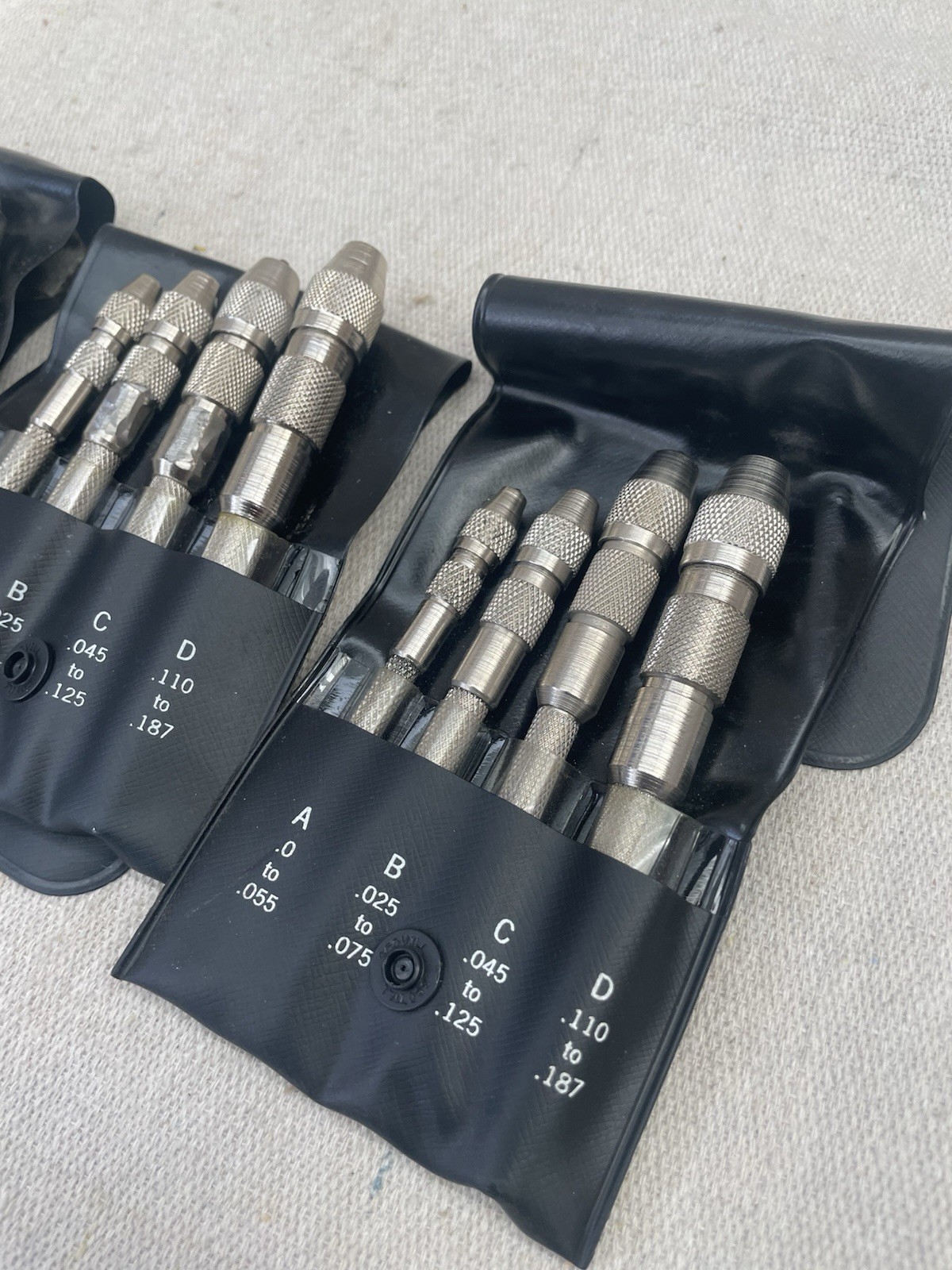Vintage 3 Pc General Hardware Mfg. Co. No. S-94 Pin Vises Set (A-D) w/Pouch USA