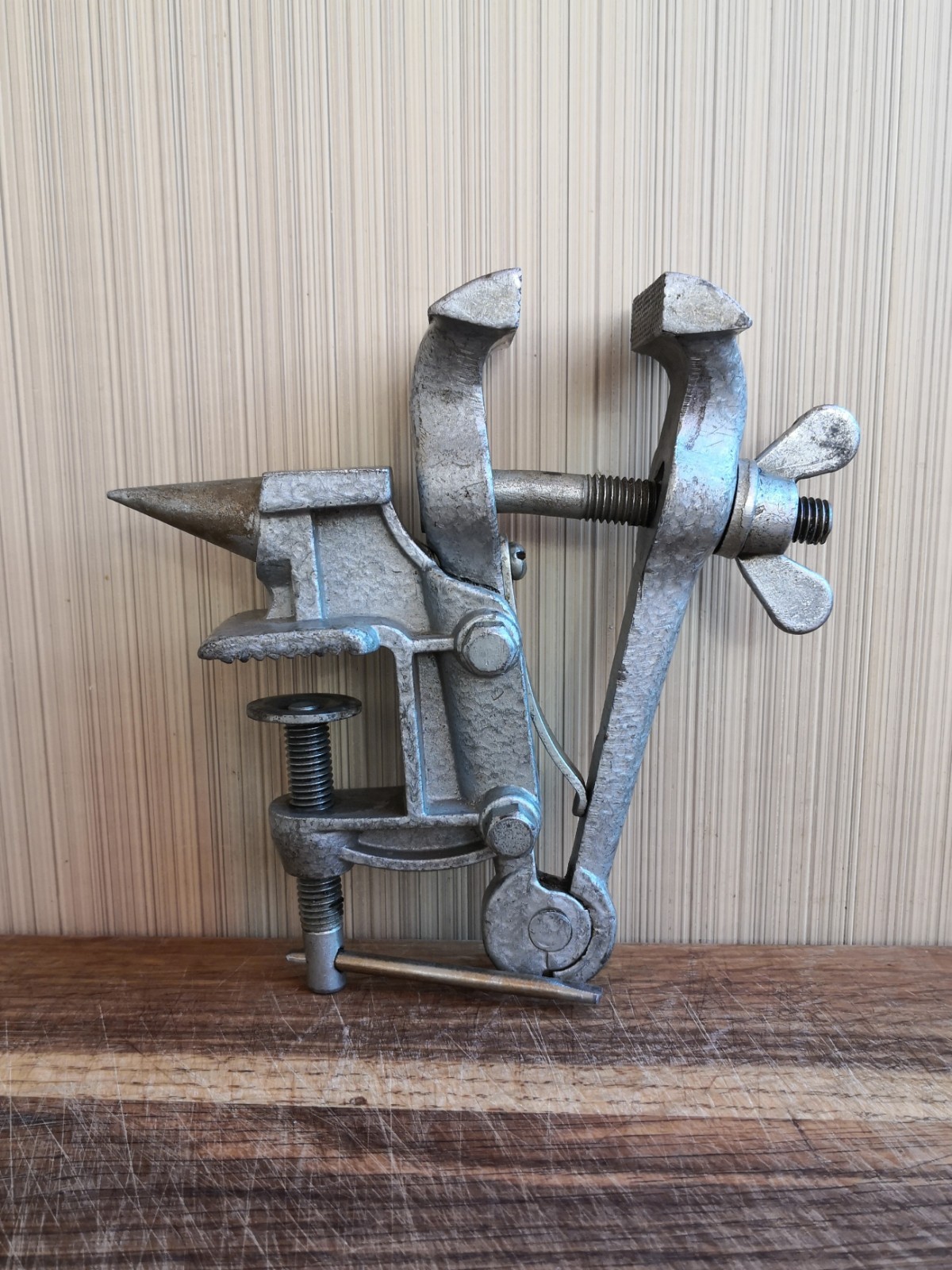 Jewelers Watchmakers tool. Vintage Soviet vice and anvil from the 1970s-1980s.