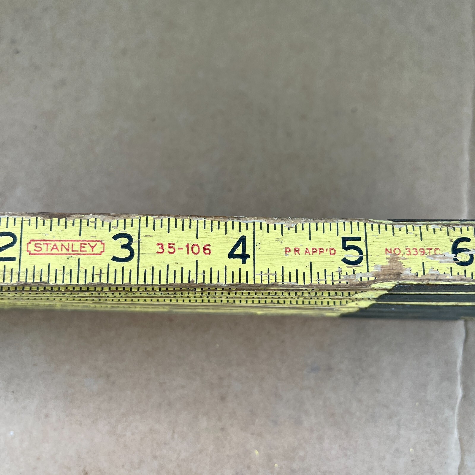 Vintage Stanley 35-106 Folding Ruler Rule Zig Zag 72” 6’ Ft USA