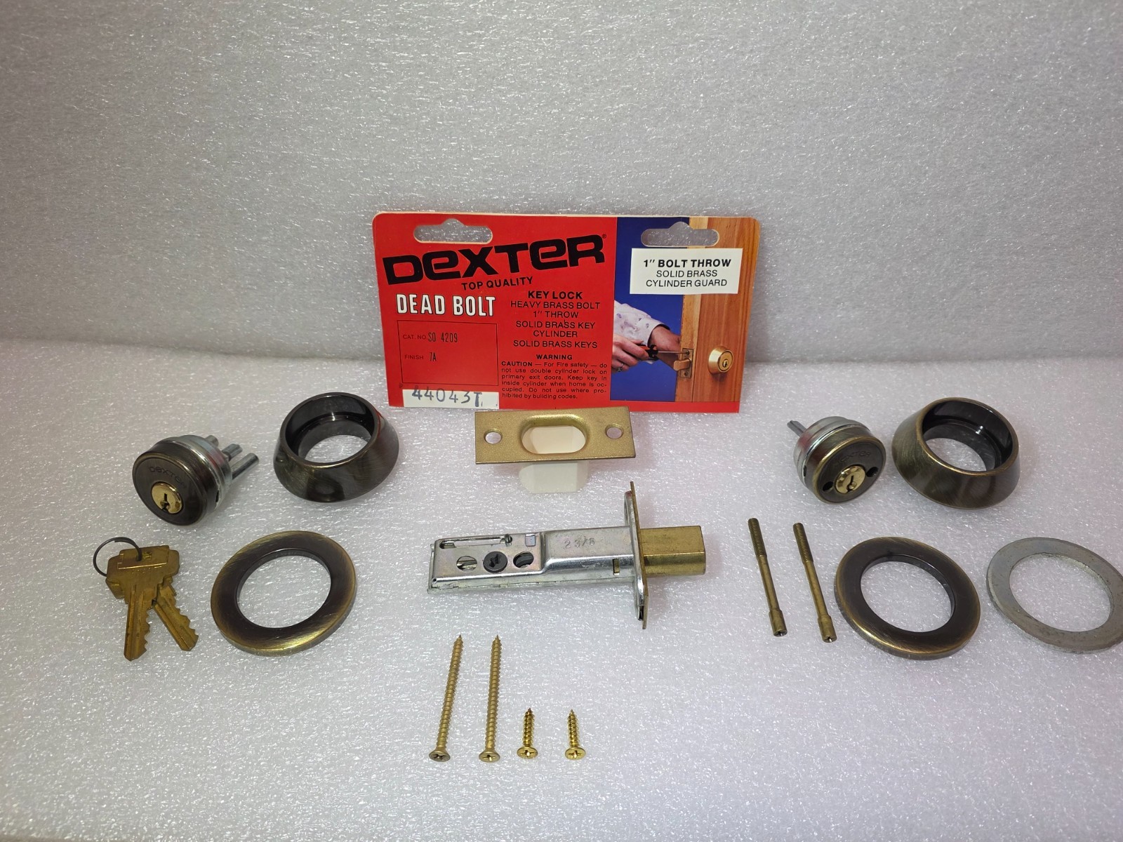 Old Dexter 4209 Double cylinder Deadbolt (Also Used On Old 1″ Thick Steel Doors)