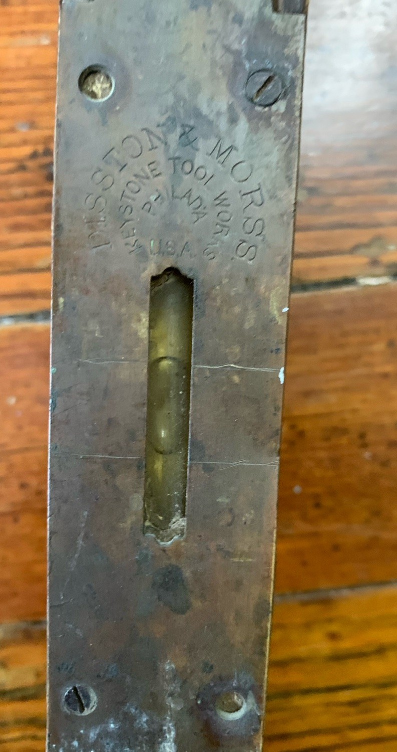 Antique Disston & Morss Wood & Brass 26″ Carpenters Level Keystone Tool Co