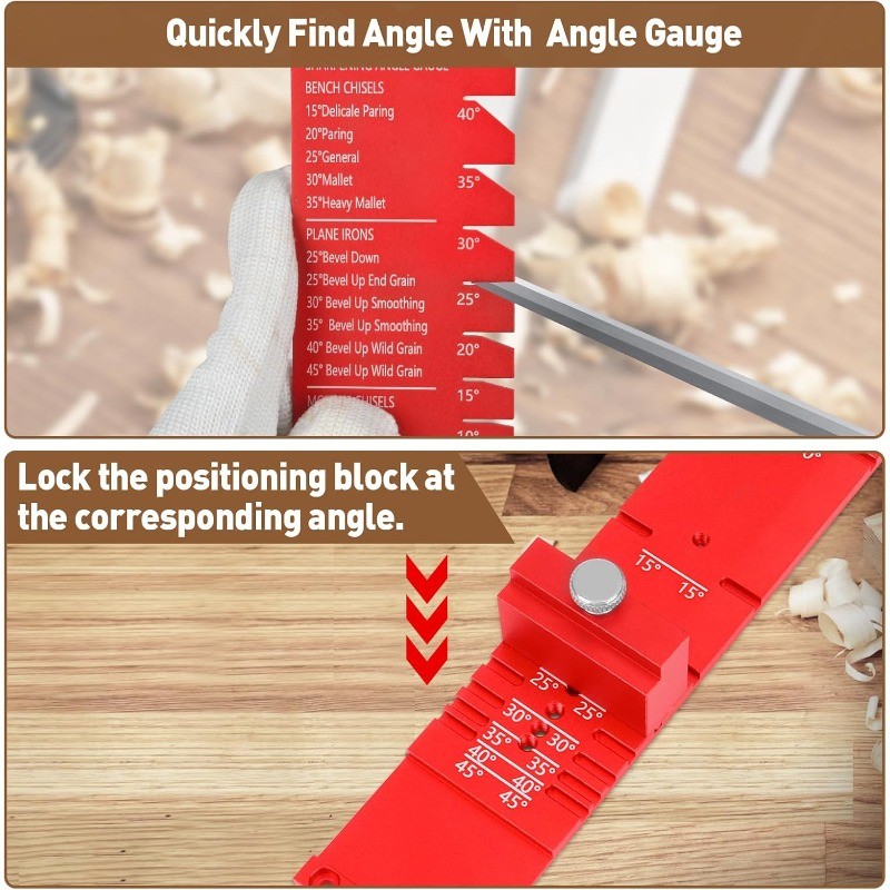 Sharpening Jig, Wood Honing Guide for Chisels and Planes Width 0.1″ to 2.8″