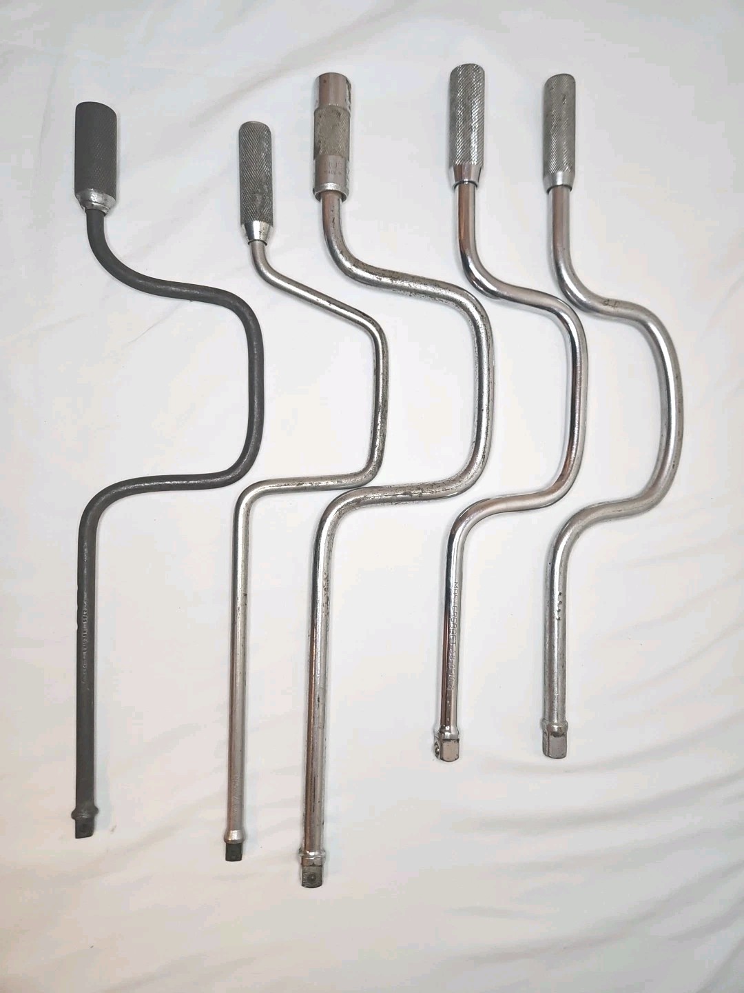 Lot of 5 Vintage 1/2 & 3/8″ Drive Speed Handles SK Husky Indestro Mastercraft