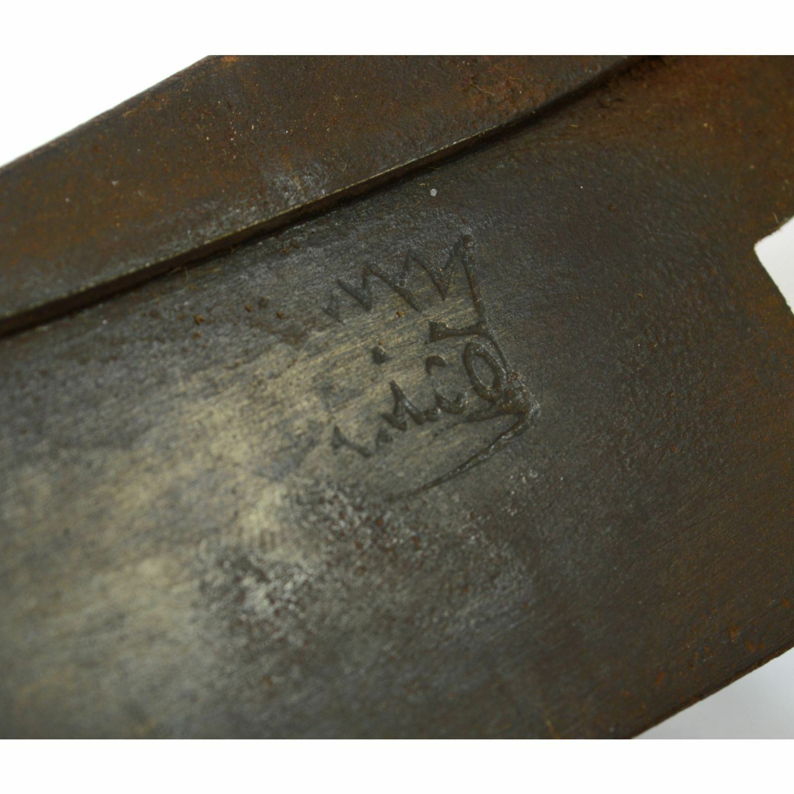 Antique IRON SHEEP SHEARS Illegible/Parital CROWN LOGO ENGLAND? Primitive c.19th