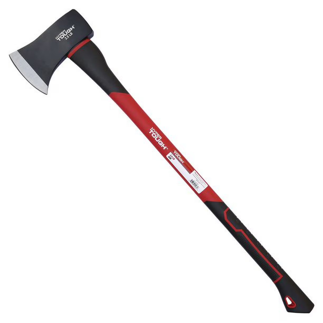 Hyper Tough 3.5 lb Single Bit Axe with Double Injection Fiberglass Handle and Hi