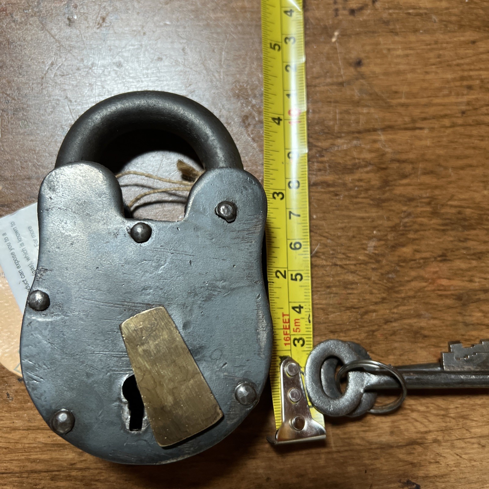 Antique Style Steel Wine Cellar Padlock 2 Skeleton Keys – Crafted in India 4.25”