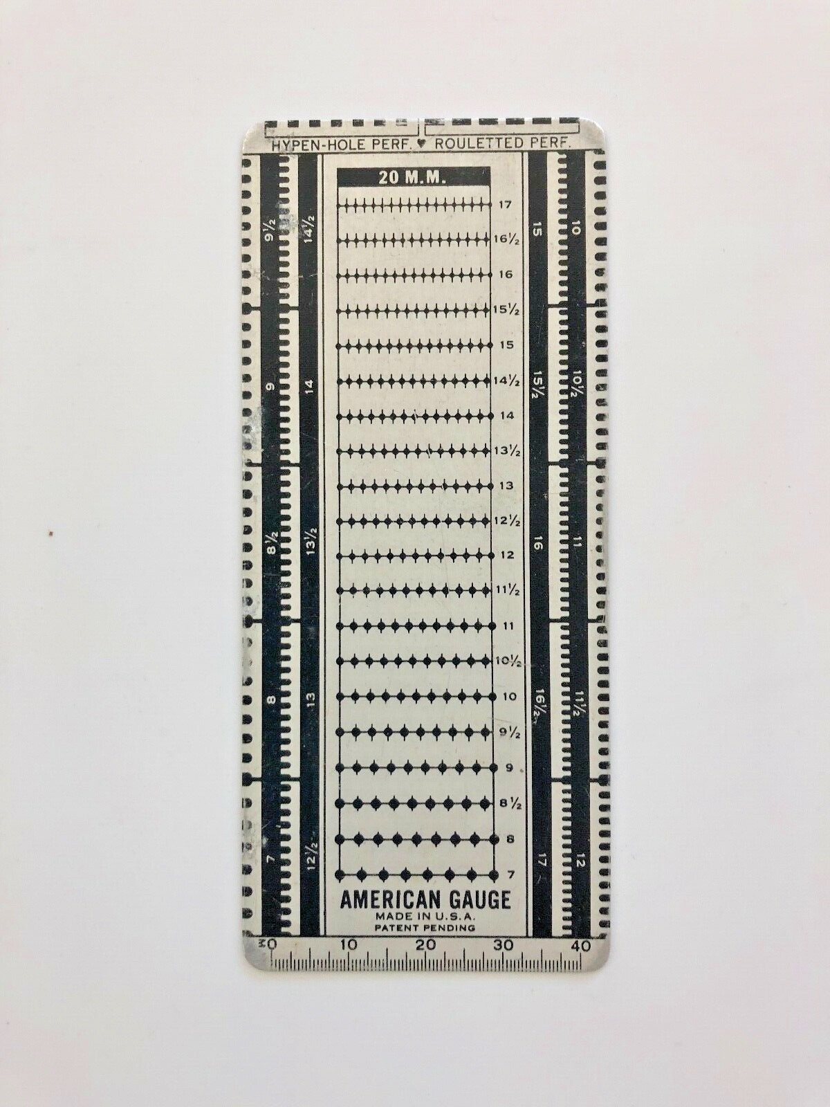 Vintage American Gauge Hypen -Hole Perf Rouletted Perf Ruler