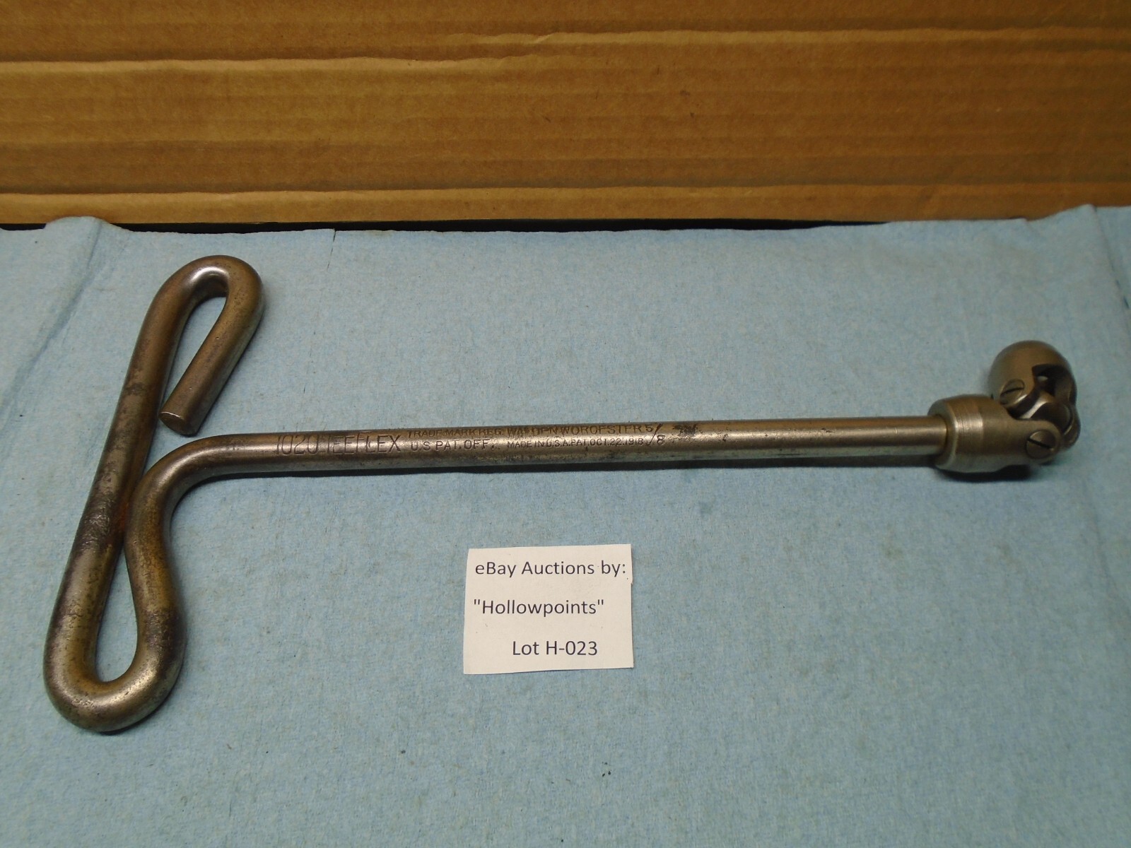 Walden Worcester 1020 Tee Flex T Handle 5/8″ Universal Socket Patent 1918 H023