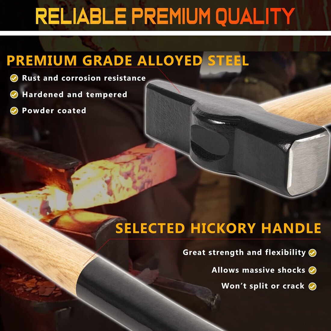 Blacksmiths’ Hammer 0000811-1500 for Knife Making Forge Tongs Vise Anvil Tools