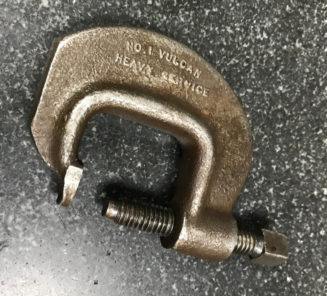 VINTAGE J.H. WILLIAMS & C0. No. 1 VULCAN HEAVY SERVICE C CLAMP MADE IN THE USA!