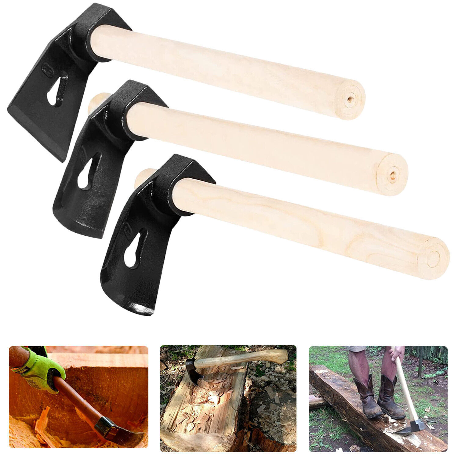 Wood Carving Bowl Adze Tools – Straight adze, Big Curve Adze & Small Curve Adze