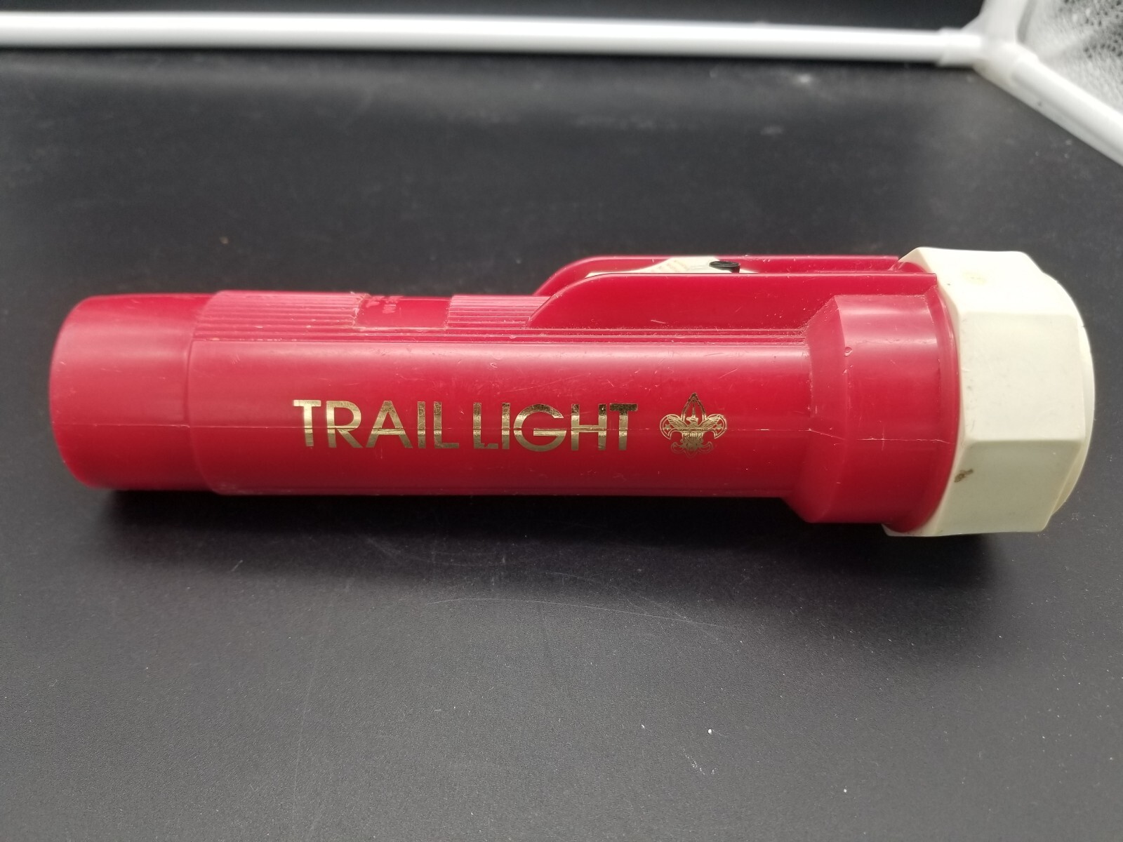 TRAIL LIGHT Flashlight Vintage Tested Works! Red Plastic Classic 2 “D” Cell USA