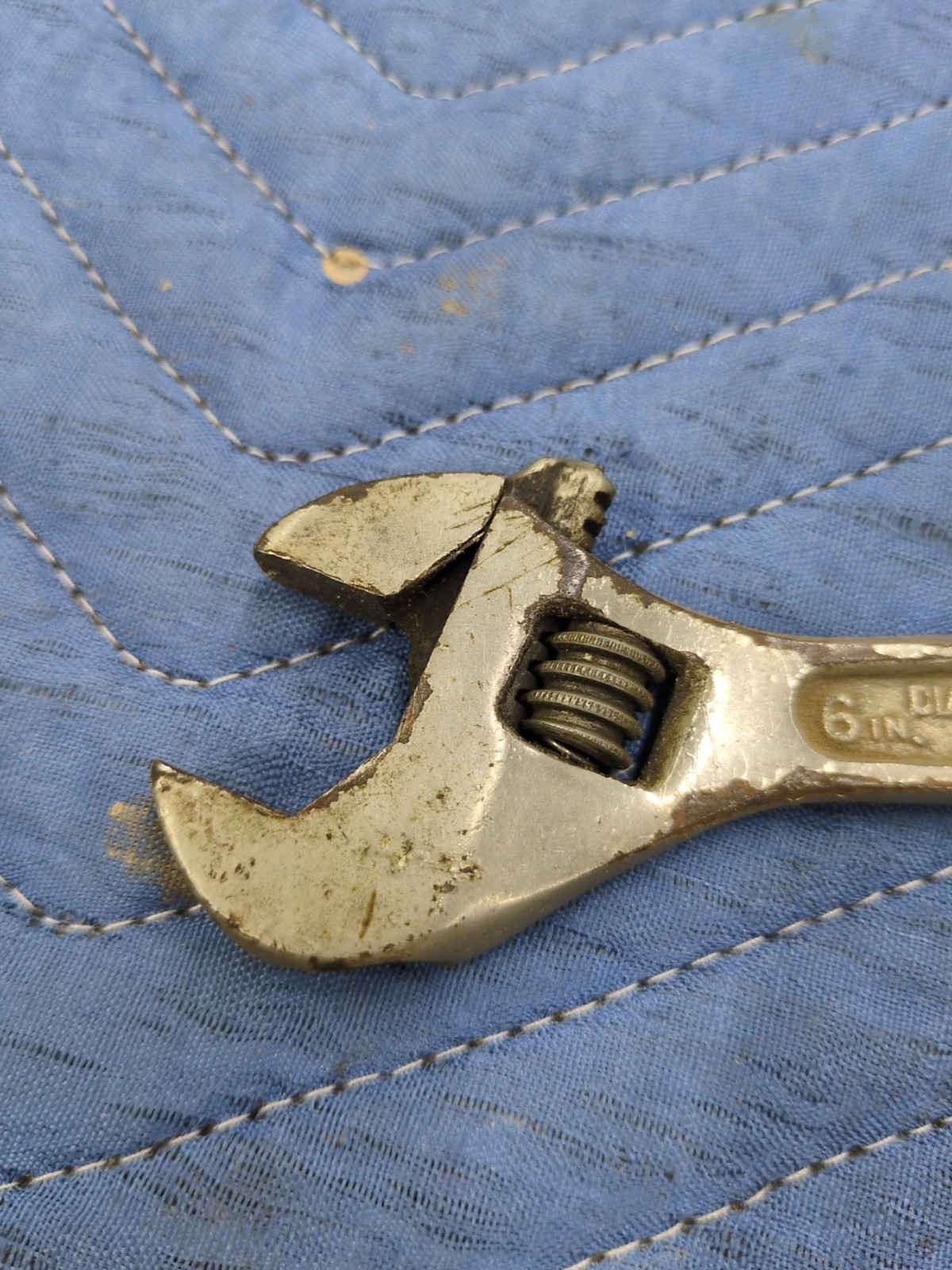 Early 6 IN. DIAMOND CALK’ HORSE SHOE’ CO. U.S.A. TOOL STEEL Adjustable Wrench