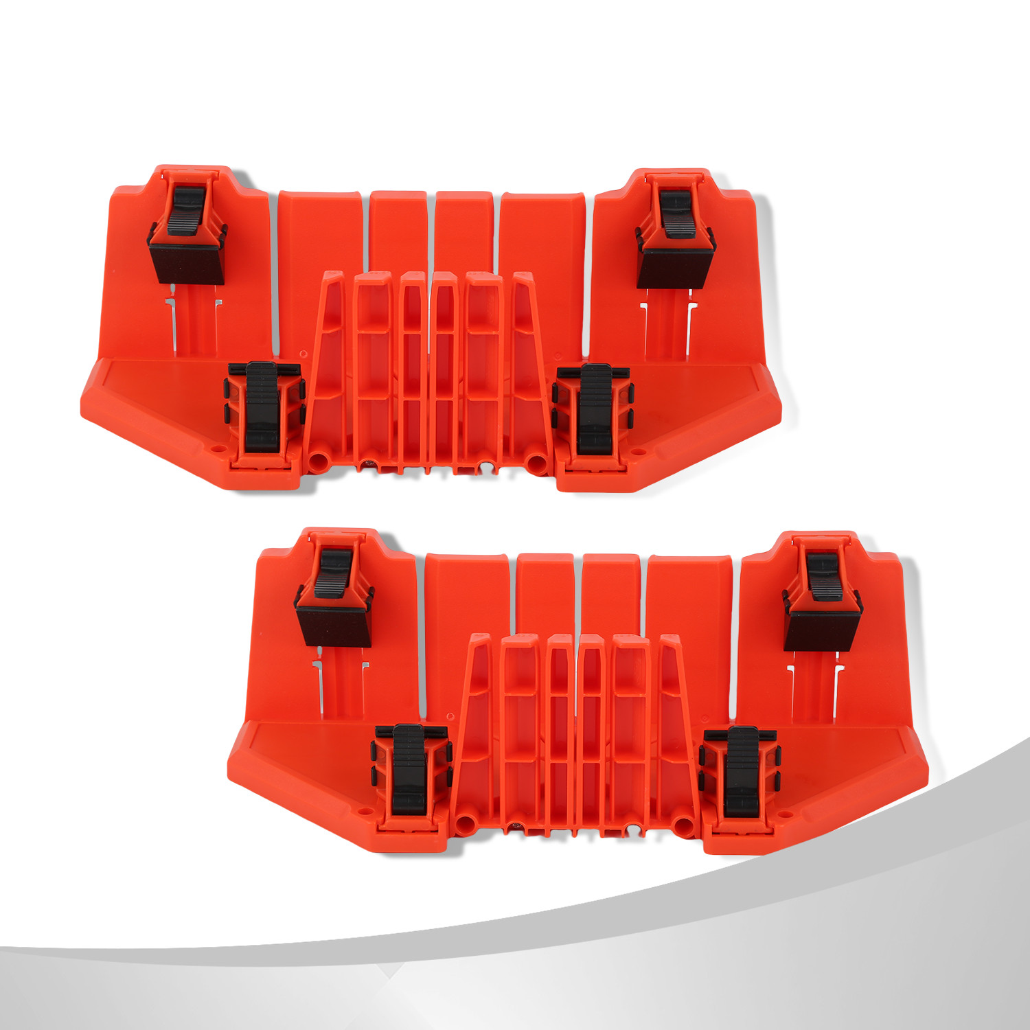 Plastic Clamping Miter Saw Box w/ 8 Clamp for Woodworking Carver Carpenter 2Pcs