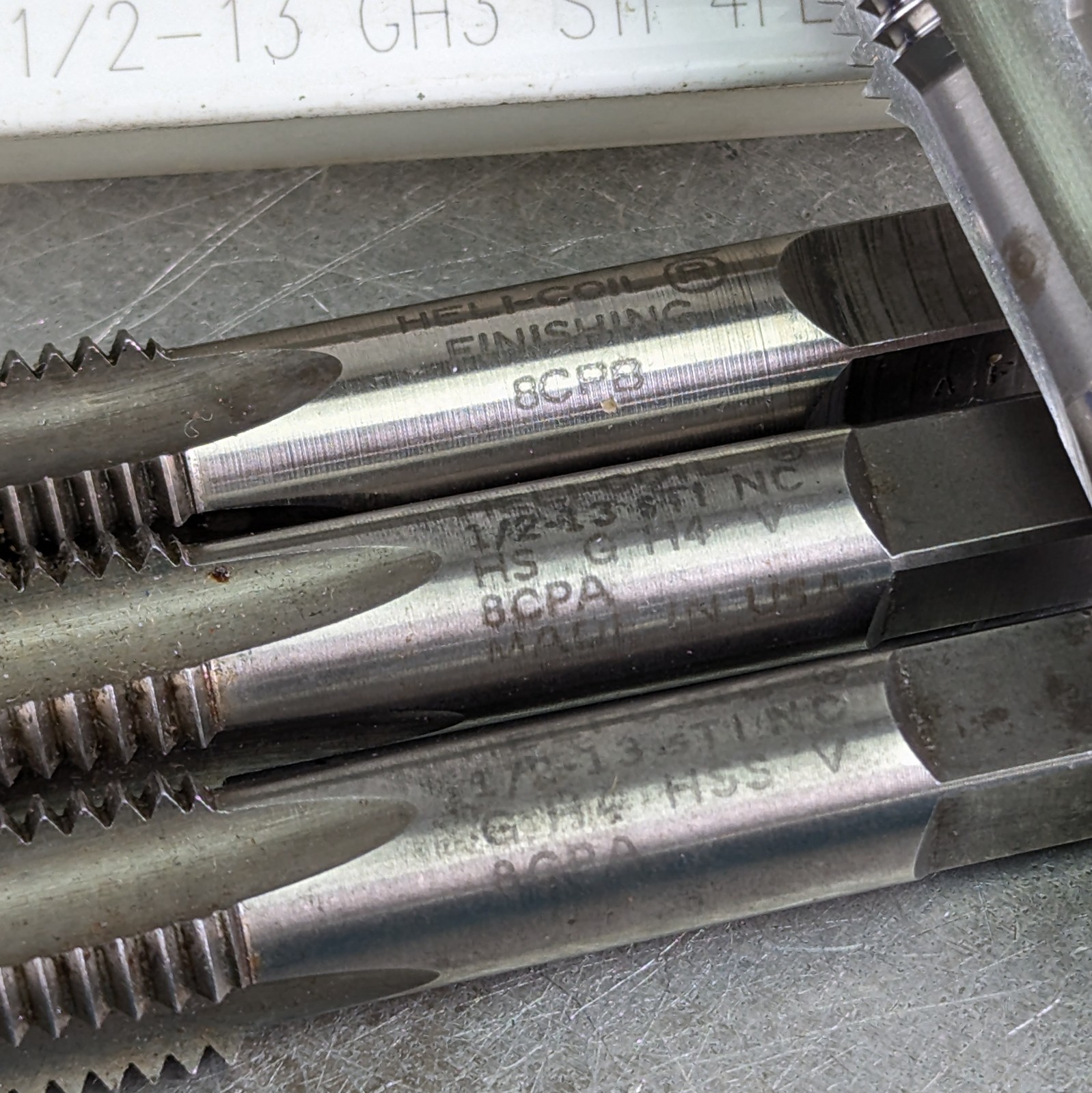 4 Taps 1/2-13 STI 4-Flute Plug/Bttm Sharp! HSS Heli-Coil OSG Machinist Tool§083