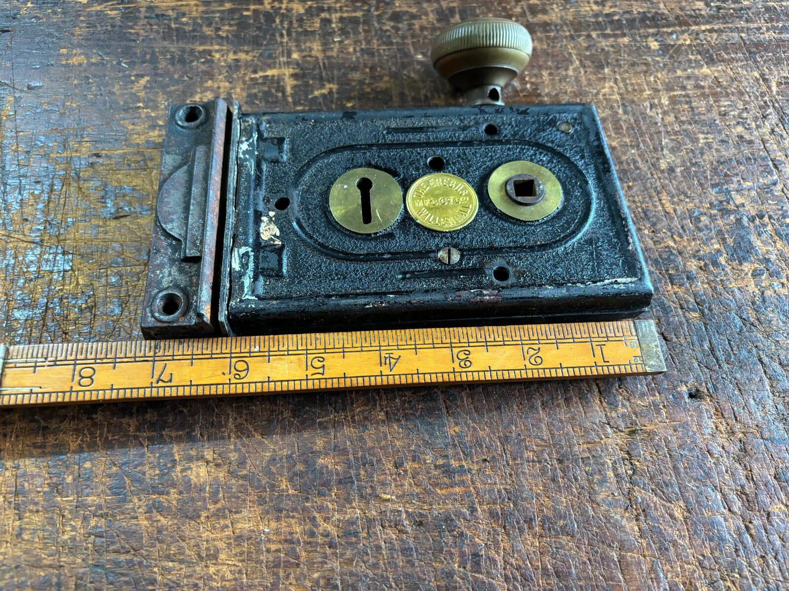 Victorian Era “THE EREBUS” Willenhall MFG Co. Door Rim Lock Made in England