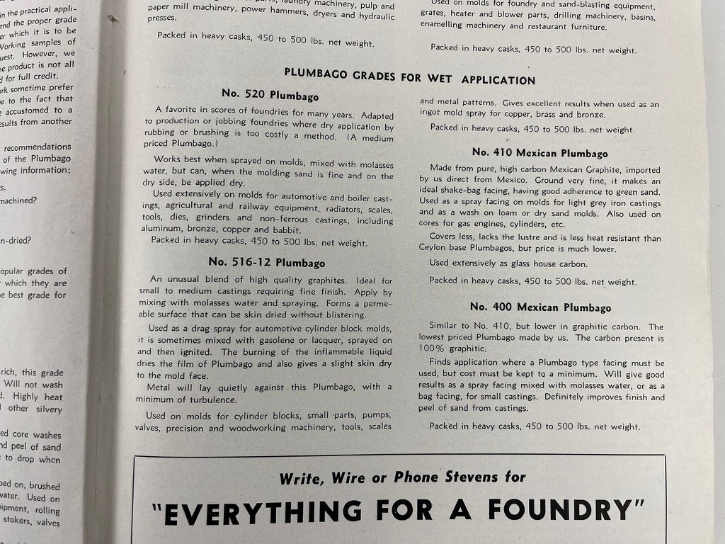 1945 Stevens Catalog No. 30 – Foundries Metal Finishers Electroplaters Detroit