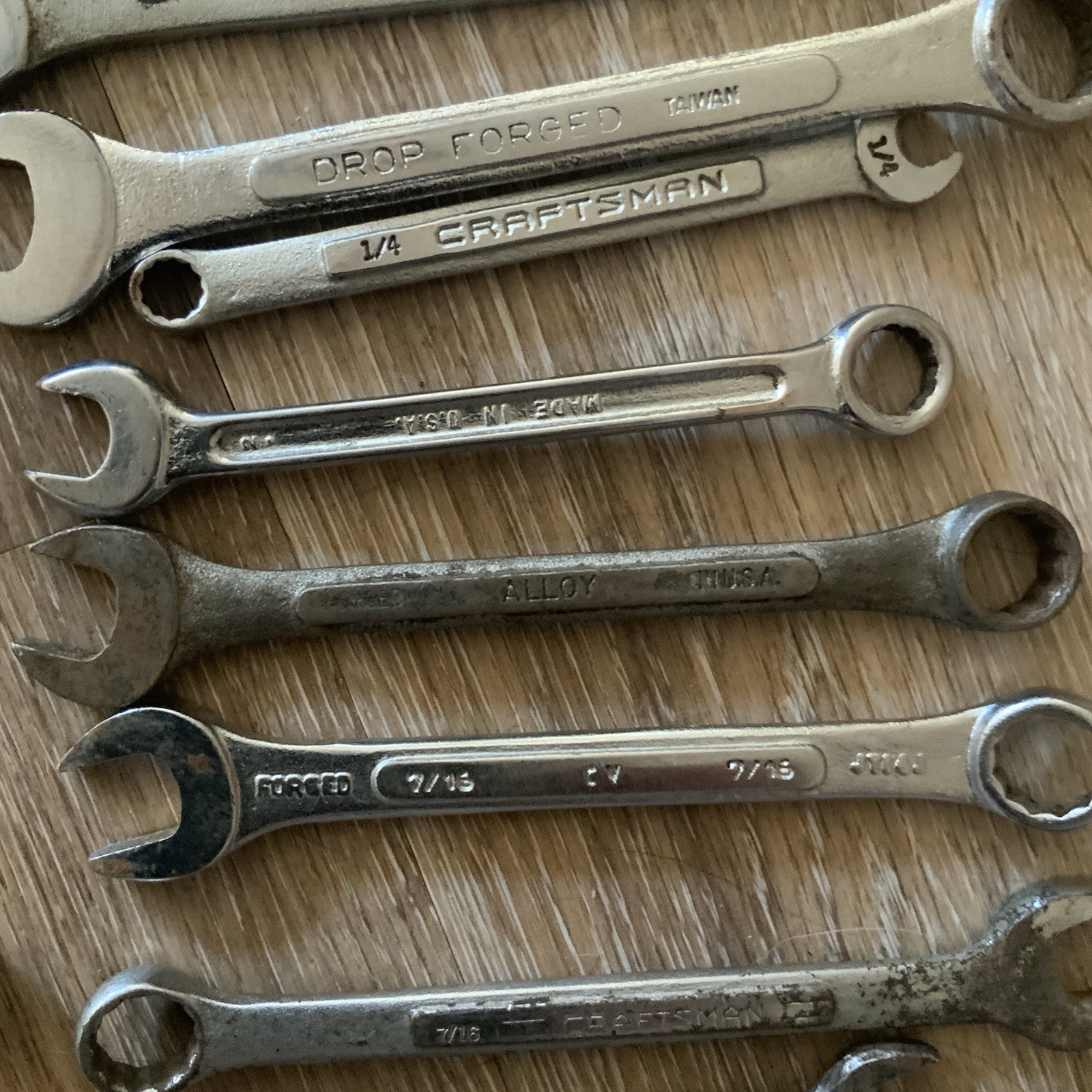 21 Pcs Vtg Mixed Lot Combination wrenches USA Various Brands Small Sizes