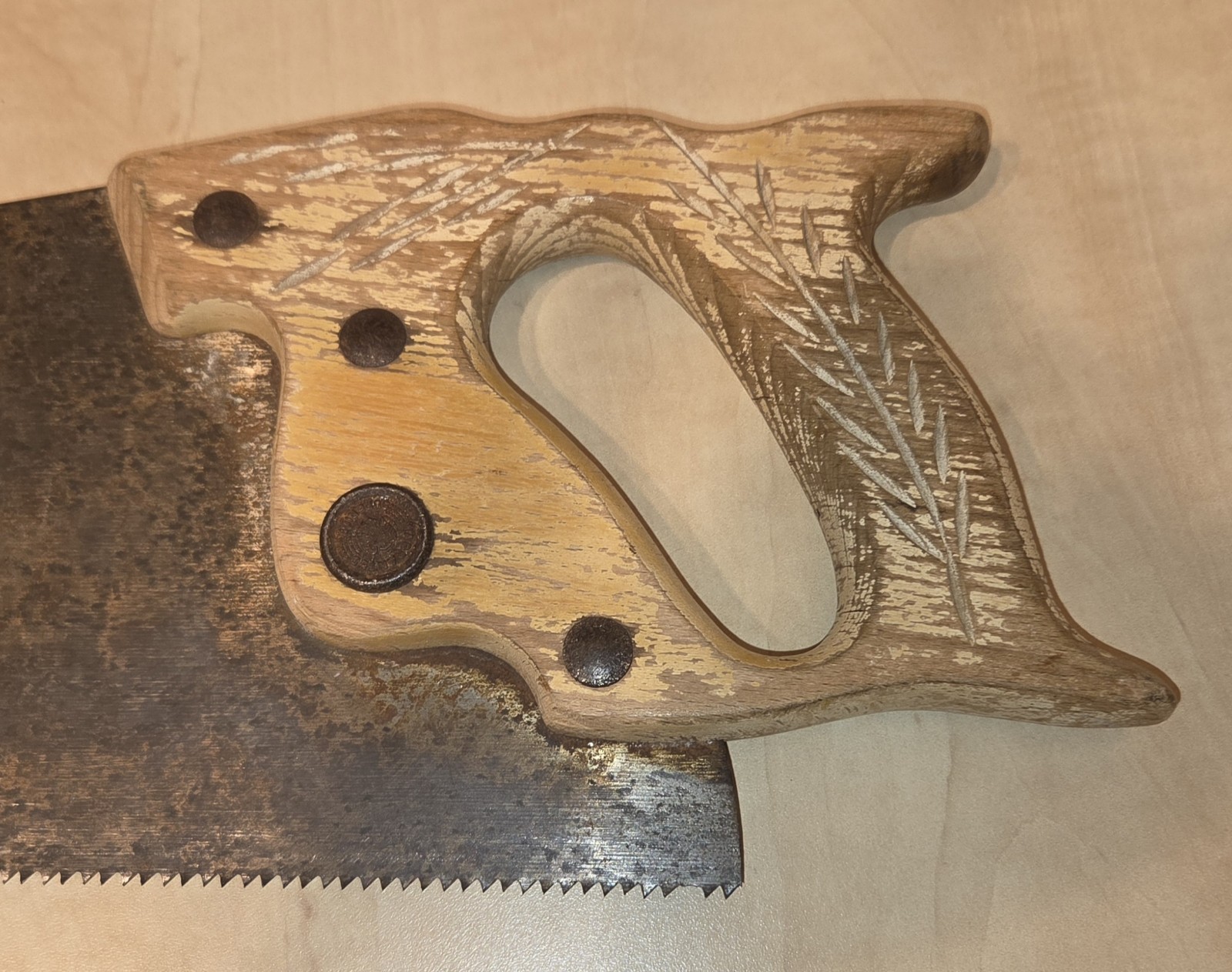 VINTAGE – WARRANTED SUPERIOR 26″ Hand Saw – Woodworking – Antique Original