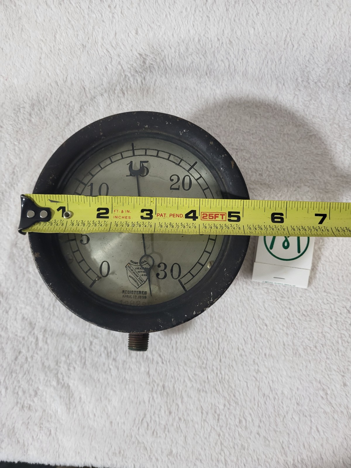 Authentic Antique Ashcroft Manufacturing Co. Steam Pressure Gauge